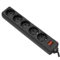Сетевой фильтр Ultra Power UP3-B-6PPB, 5 Розеток, 1,8м, Чёрный
