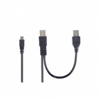 Кабель для зарядки и передачи данных Cablexpert CCP-USB22-AM5P-3, 2 х USB 2.0/Mini-USB, 0,9 м, Чёрный