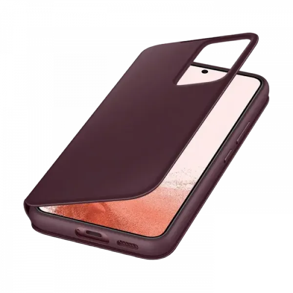 Чехол книжка Samsung Smart Clear View Cover for Galaxy S22, Бордовый