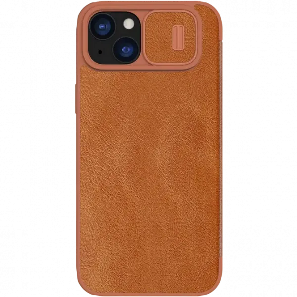 Чехол книжка Nillkin iPhone 15 Plus - Qin Pro, Коричневый