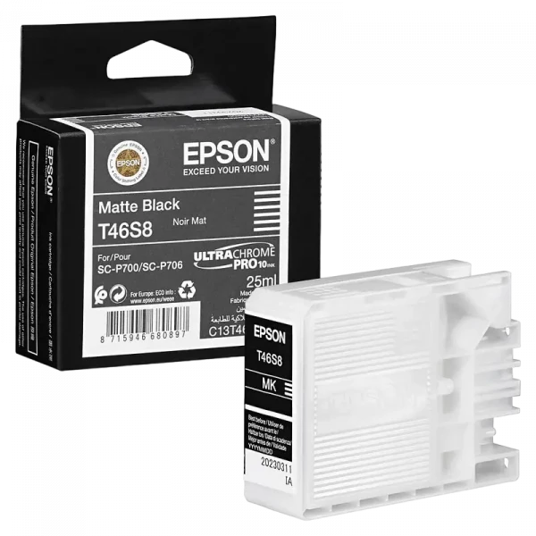 Картридж чернильный Epson T46S UltraChrome Pro 10, 25мл, Матовый Черный