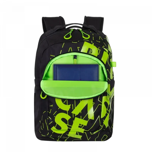 Rucsac zilnic RivaCase Heide, 15.6, Poliester, Negru/Lamîe