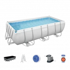 Piscină cu cadru metalic Bestway 56465, 14812L, Gri, 56465