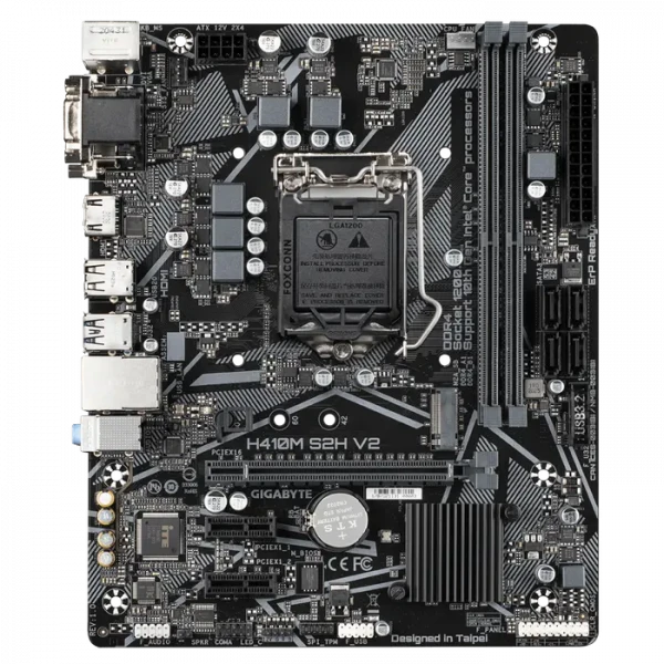 Материнская плата Gigabyte H410M S2H V2, LGA1200, Intel H470, Micro-ATX