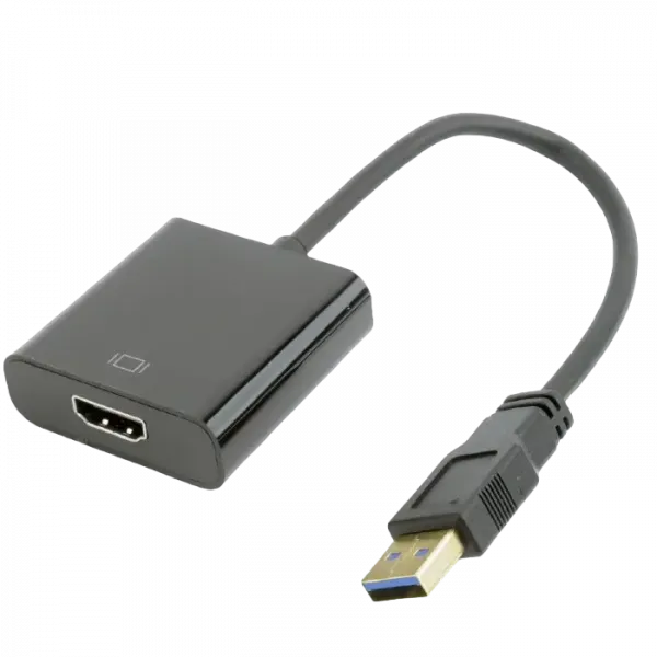 Convertor Video Gembird A-USB3-HDMI-02, USB Type-A - HDMI (F), 0,15m, Negru