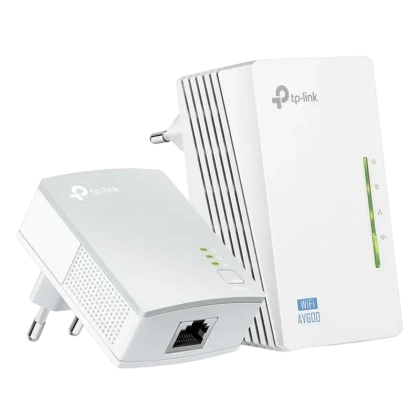 Wi-Fi + Powerline adapter TP-LINK TL-WPA4220 KIT, AV600, 600 Mbps, Alb