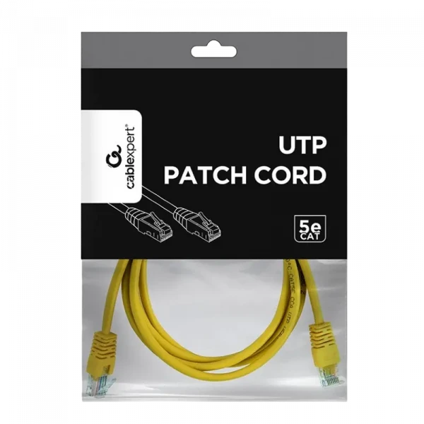Патч-корд Cablexpert PP12-1.5M/Y, CAT5e UTP, 1,5м, Жёлтый