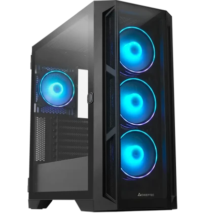 Carcasă PC Chieftec GA-01B-TG-OP, Midi-Tower, Fără PSU, Negru