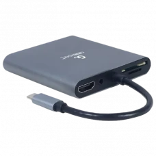 Adaptor Video Cablexpert A-CM-COMBO6-01, USB Type-C - VGA, HDMI, USB Type-C, USB Type-A, SD card-reader, Gri
