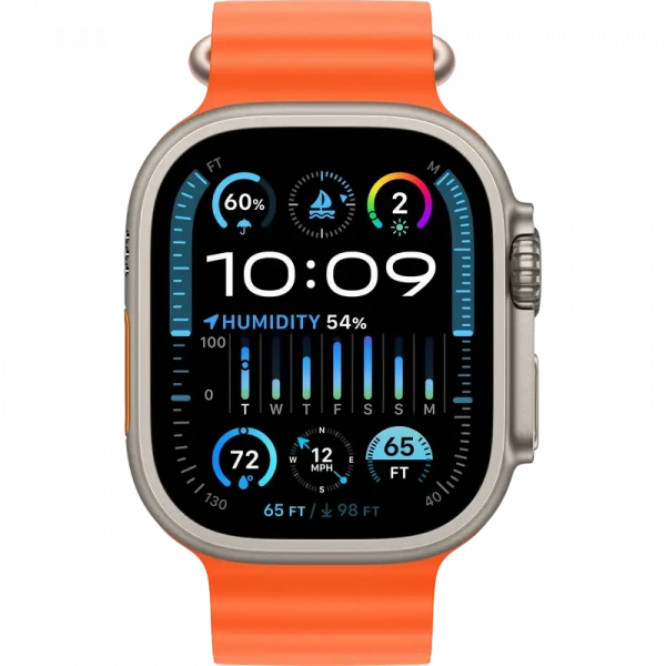 Ceas inteligent Apple Watch Ultra 2, 49mm, Titanium | Orange Ocean