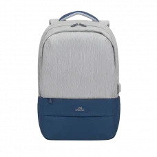 Rucsac pentru Laptop RivaCase Prater, 17.3, Poliester, Gri/Albastru