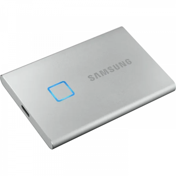 Внешний портативный SSD накопитель Samsung Portable SSD T7 Touch, 2 TB, Серебристый (MU-PC2T0S/WW)