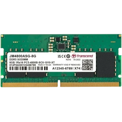 Оперативная память Transcend JM4800ASG-8G, DDR5 SDRAM, 4800 МГц, 8Гб, JM4800ASG-8G