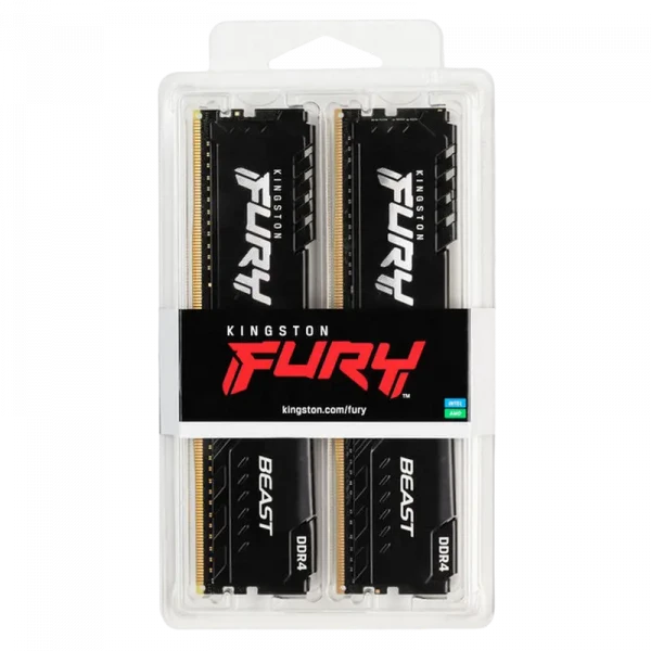 Оперативная память Kingston FURY Beast, DDR4 SDRAM, 2666 МГц, 16Гб, KF426C16BBK2/16
