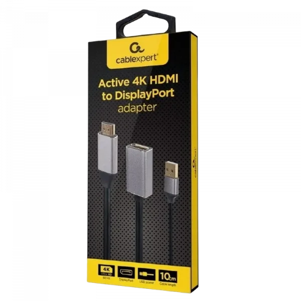 Adaptor Cablexpert A-HDMIM-DPF-02, HDMI (M) - DisplayPort (M), 0.1 m, Negru