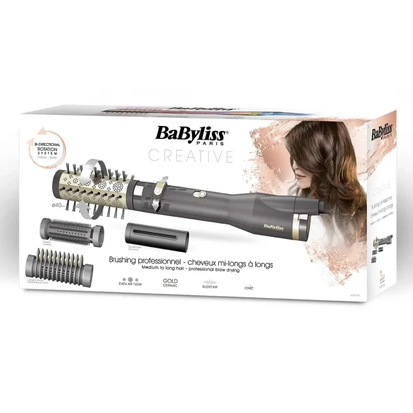 Uscător de păr-perie Babyliss Creative | AS520E, 600W, Gri