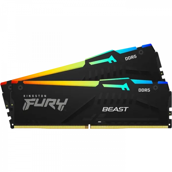 Memorie RAM Kingston FURY Beast RGB, DDR5 SDRAM, 5200 MHz, 32 GB, KF552C40BBAK2-32