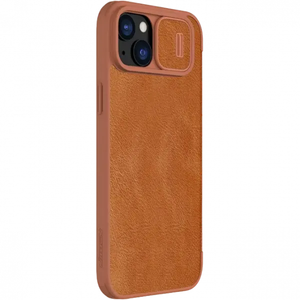 Чехол книжка Nillkin iPhone 15 Plus - Qin Pro, Коричневый