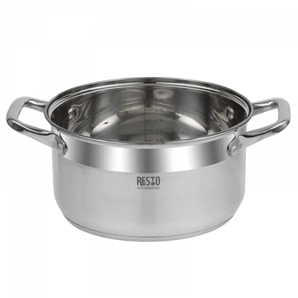 Кастрюля RESTO 92004, 4,6л, 22см, Нержавеющая сталь