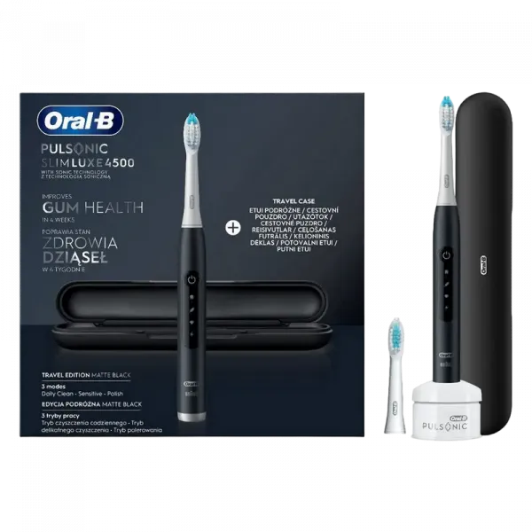 Periuța de dinți electrică sonică BRAUN Pulsonic Slim Luxe 4500, Negru mat