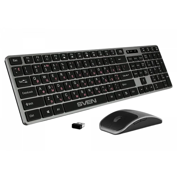 Клавиатура и мышь SVEN KB-C3000W, Беспроводное, Чёрный