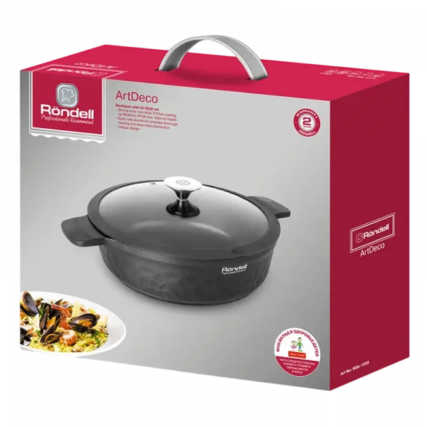 Cratița Rondell ArtDeco, 28cm, Negru