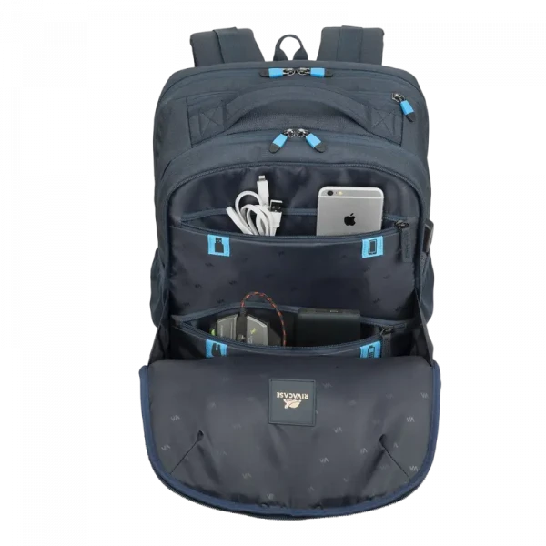 Rucsac de călătorie RivaCase Borneo, 17.3, Poliester, Albastru închis