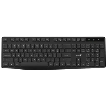 Wireless Keyboard Genius KB-7200, Fn Keys, Chocolate keys, Battery indicator, 2xAAA, Black, USB