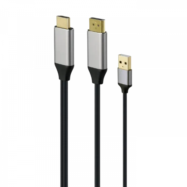 Переходник Cablexpert A-HDMIM-DPM-01, HDMI (M) - DisplayPort (M), 2 м, Чёрный