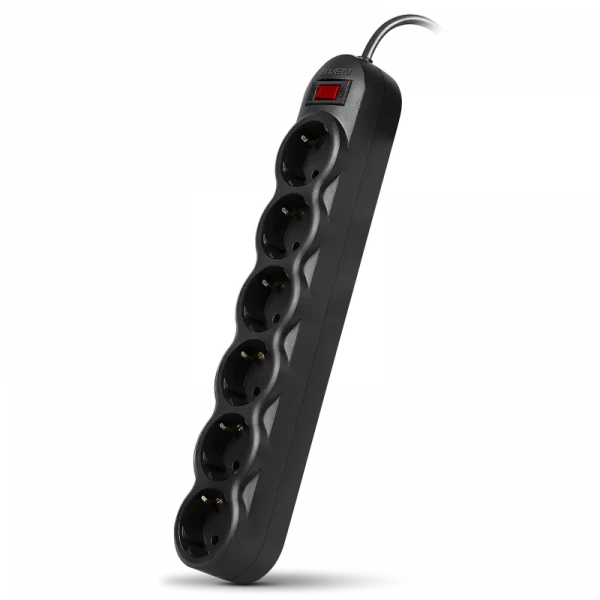Prelungitor electric SVEN SF-06L, 6 Prize, 5m, Negru