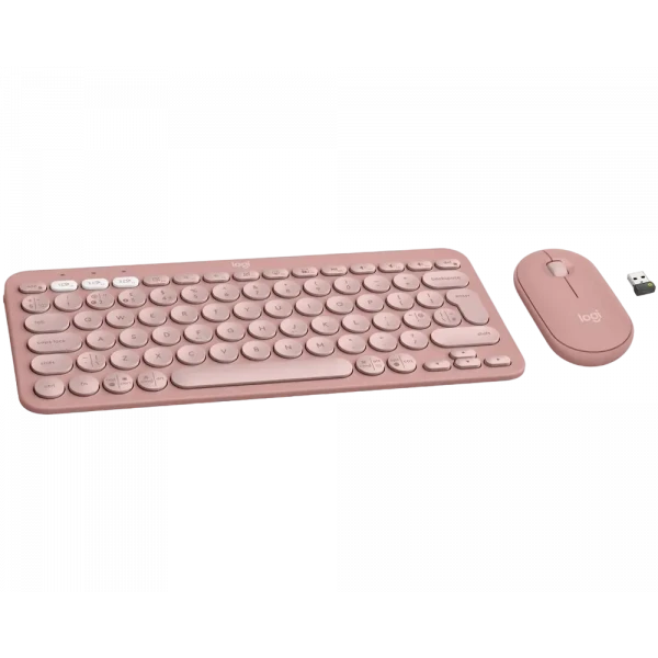 Клавиатура и мышь Logitech Pebble 2 Combo, Беспроводное, Розовый