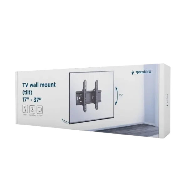 Наклонное настенное крепление Gembird WM-37T-01, Чёрный