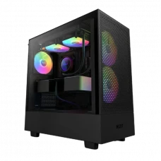 Carcasă PC NZXT H5 Flow RGB, Midi-Tower, ATX, Negru