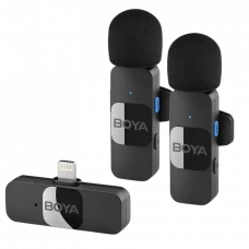 Microfon portabil pentru înregistrare vocală Boya BY-V2, Fără fir, Negru