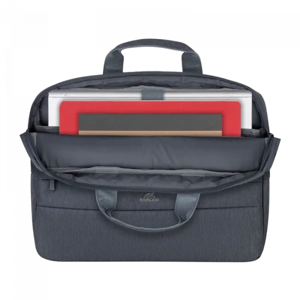 Geantă pentru Laptop RivaCase Prater, 15.6, Poliester, Gri închis