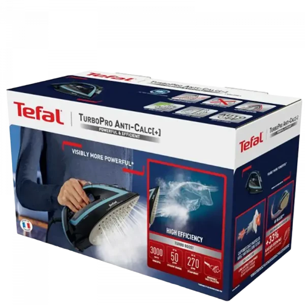 Fier de călcat Tefal FV5695E1, 3000W, Negru | Albastru