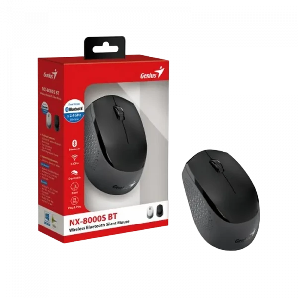 Mouse Wireless Genius NX-8000S BT, Negru