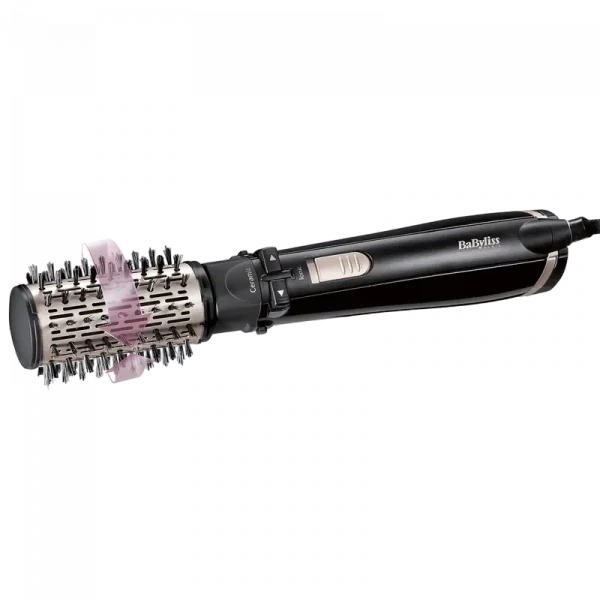 Uscător de păr-perie BaByliss Ionic Airbrush AS200E, 1000W, Negru