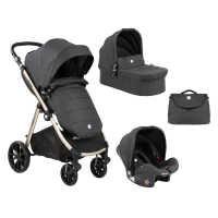 Cărucior 3-în-1 Kikka Boo Cherie, Gri