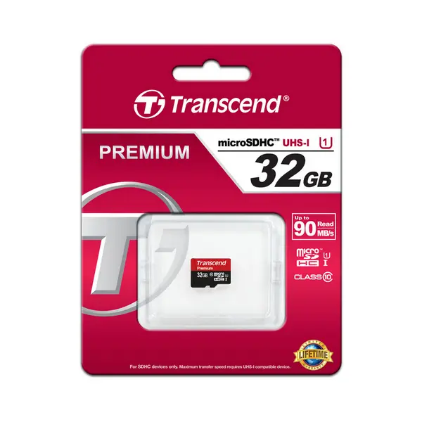 Card de Memorie Transcend microSDHC Class 10, 32GB (TS32GUSDCU1)