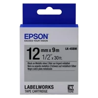 Cartuş de bandă Epson LK-4SBM, 12 mm x 9 m
