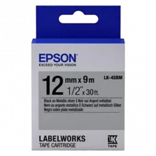 Cartuş de bandă Epson LK-4SBM, 12 mm x 9 m