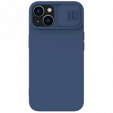 Чехол Nillkin iPhone 15 Plus, CamShield Silky Silicone, Темно-синий