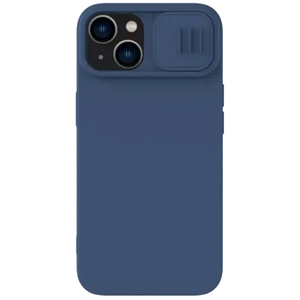 Husă Nillkin iPhone 15 Plus, CamShield Silky Silicone, Albastru Marin