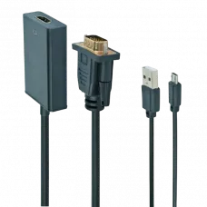 Convertor Video/Audio Cablexpert A-VGA-HDMI-01, VGA D-Sub + 3.5 mm Jack - HDMI (F), 0,15m, Negru