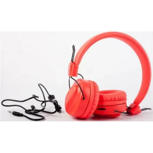 Căști pentru divertisment la domiciliu DA Marvo HB013, Bluetooth/Analog cu fir, Roșu