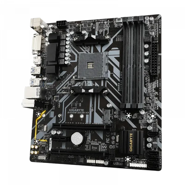 Placă de bază Gigabyte B450M DS3H V2 1.0, AM4, AMD B450, Micro-ATX