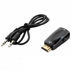 Convertor Video/Audio Cablexpert A-HDMI-VGA-02, HDMI - VGA D-Sub + 3.5 mm Jack, Negru