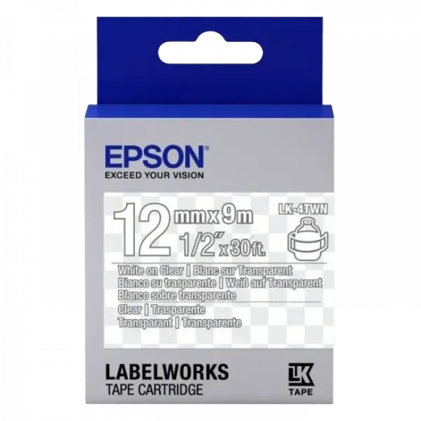 Картридж с лентой Epson LK-4TWN, 12 мм x 9 м