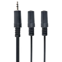 Cablu audio Cablexpert CCA-415, 3.5mm 3-pin (M) - 2x 3.5mm 3-pin (F), 5m, Negru